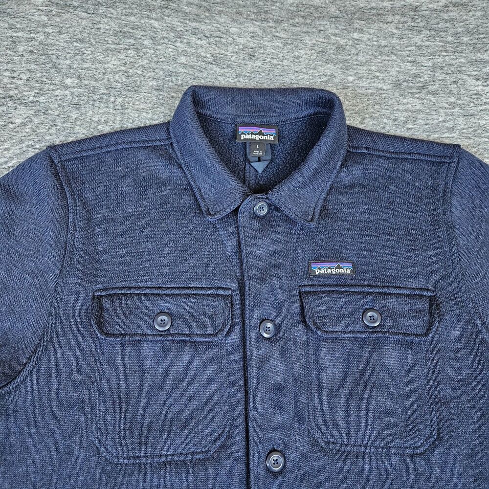Patagonia Men's Navy Blue Wool-Blend Button Jacket - Picture 3 of 13